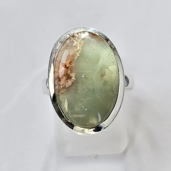 Genuine Aqua Crysoprase in Sterling Silver Sz 7! - Picture 1 of 5